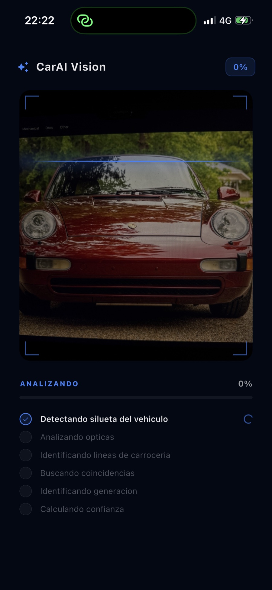 CarAI Vision analizando: detectando la silueta del vehículo
