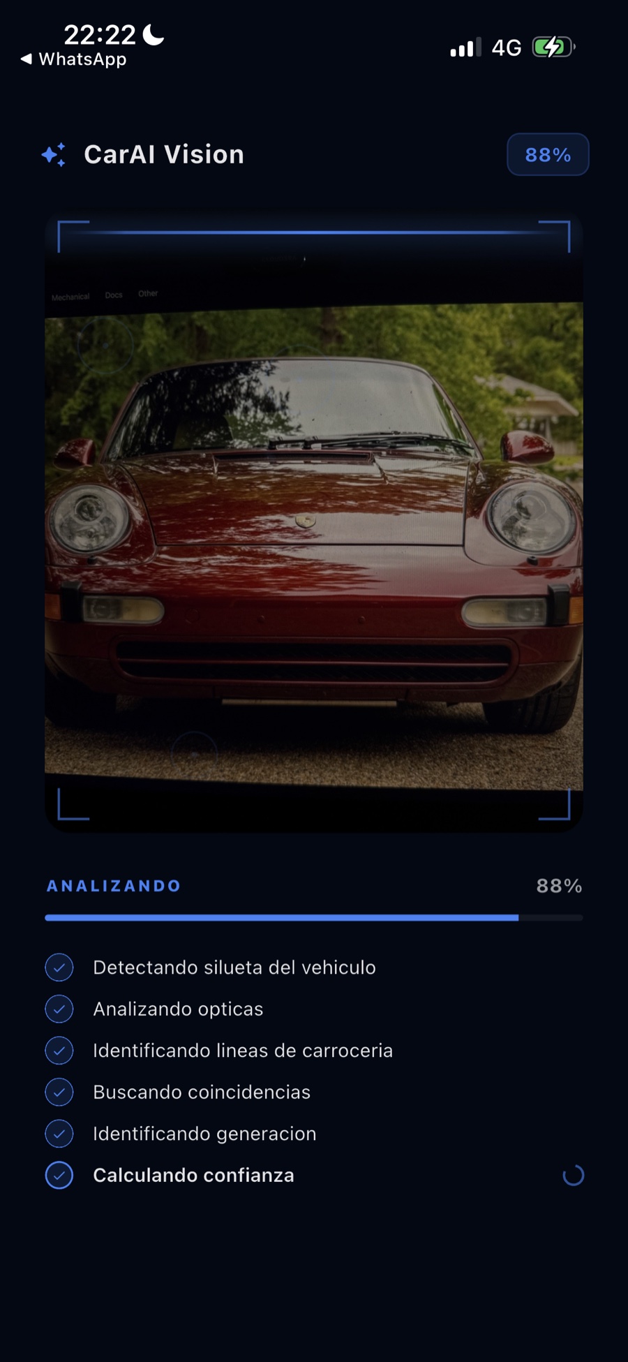 CarAI Vision al 88%: cruzando coincidencias e identificando la generación