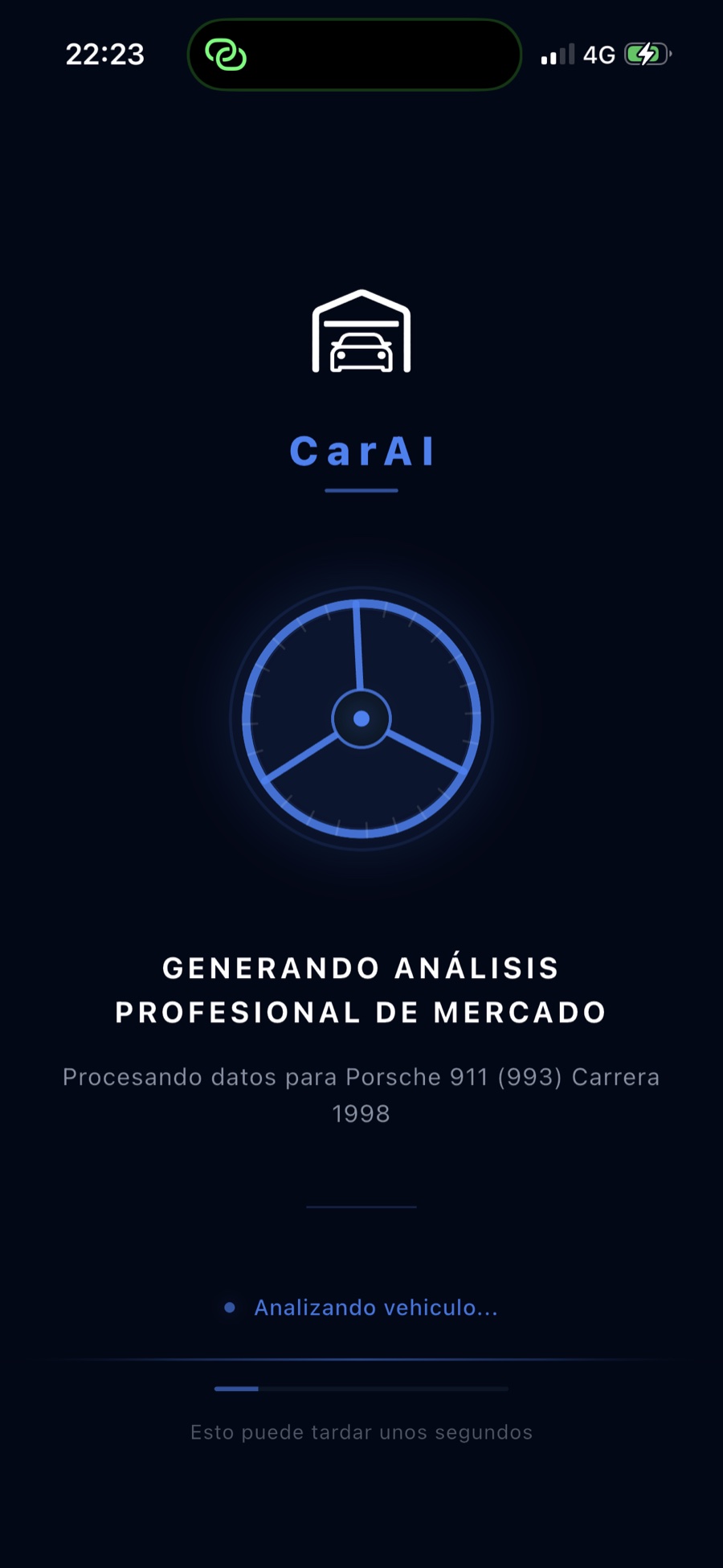 CarAI Vision generando el análisis profesional de mercado
